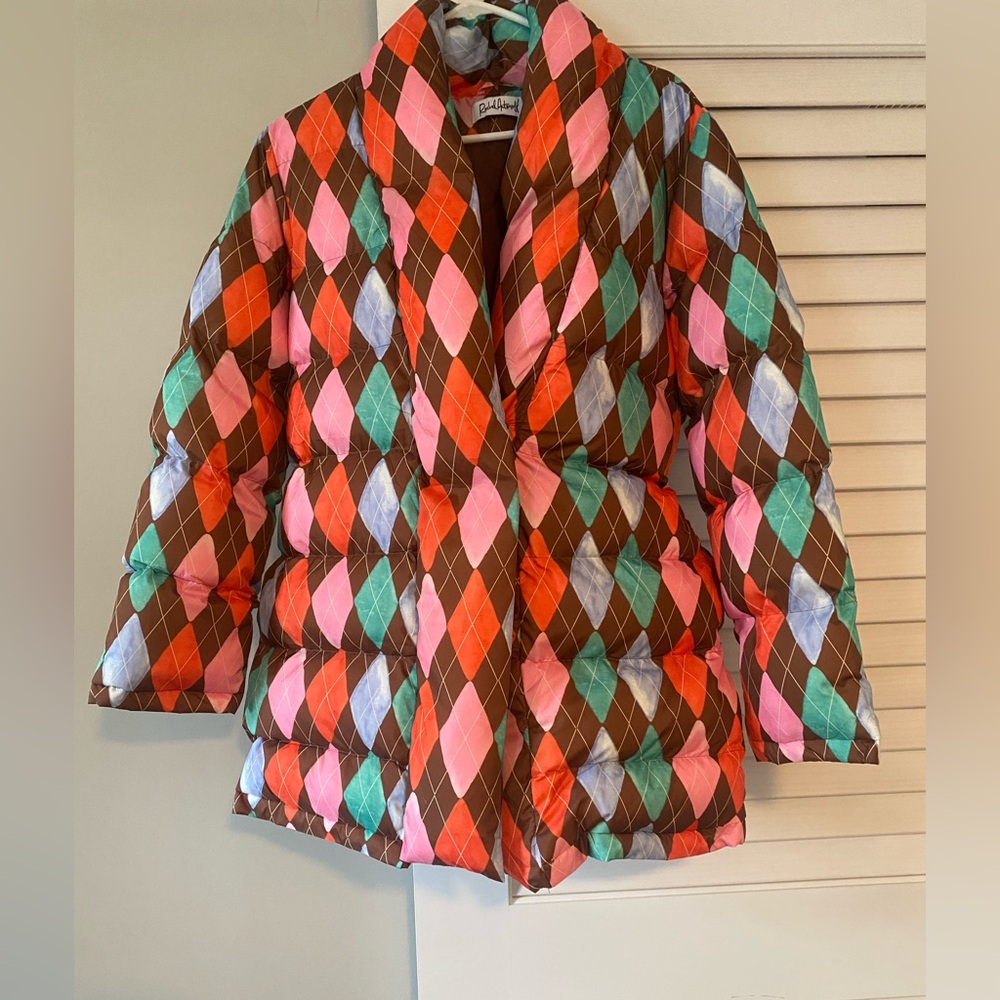Rachel Antonoff Multicolor Argyle Puffer Jacket
